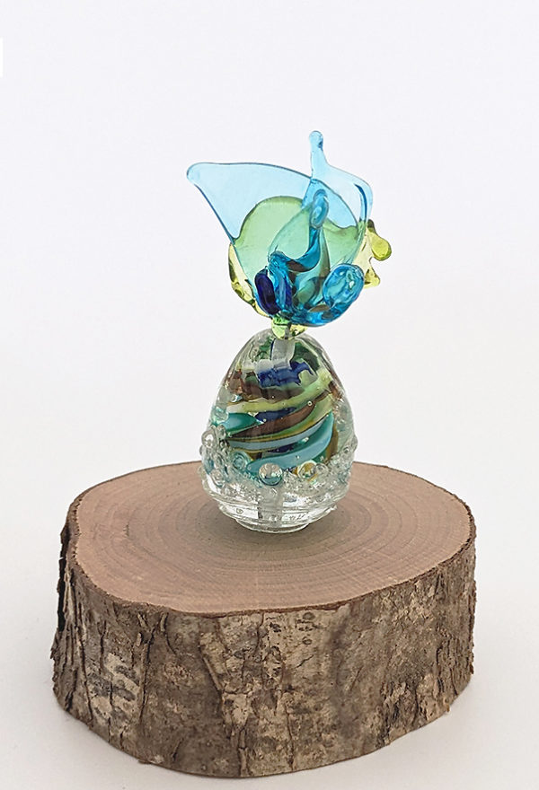 Sculpture en verre "Bouton de Fleur' - Art verrier artisanal unique