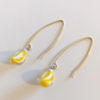 Boucles d'oreilles jaune et blanc en verre