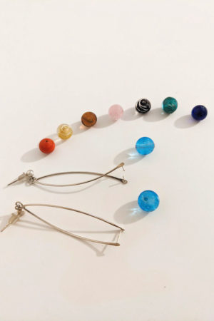 Boucles d'oreilles en argent et perles de Murano