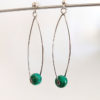 Boucles d'oreilles en argent et perles de Murano couleur vert malachite