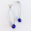 Boucles d'oreilles en argent et perles de Murano couleur bleu cobalt